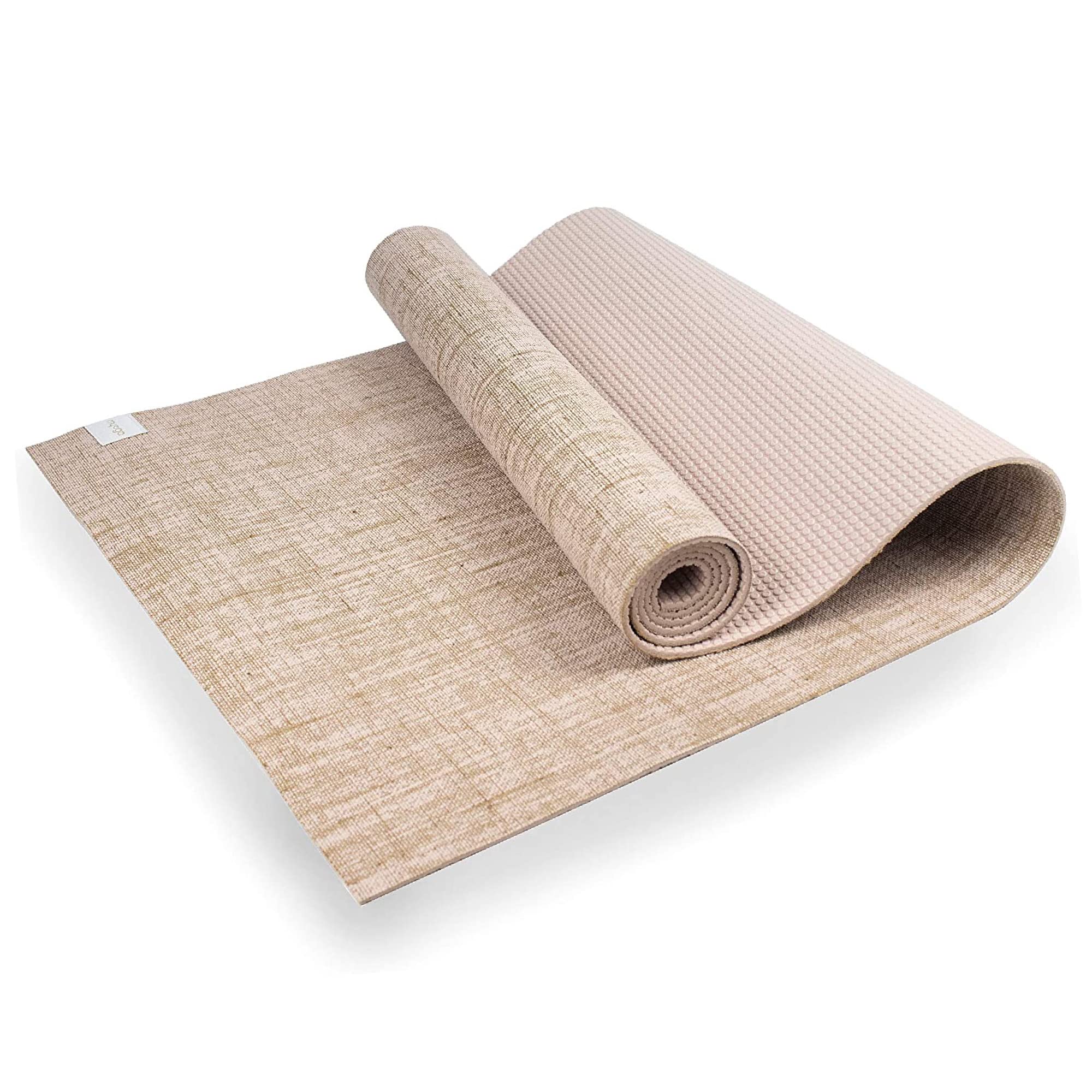 Myga Jute Yoga Mat - Non Slip Exercise Mat for Yoga, Pilates, Meditation and Fitness - Eco Friendly Yoga Mat for Men and Women - Ideal for Home, Gym & Travel - White