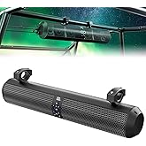 KEMIMOTO UTV Sound Bar 28 Inch ATV Soundbar 4X Subwoofers 2X Tweeters Bluetooth Golf Cart Sound Bar Compatible with Polaris RZR Can-Am Defender X3 CFMOTO ZFORCE, for 1.56"- 2.25" Roll Cage