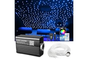 Starlight Headliner Kit 550 Piece Twinkle 0.03in*9.8ft/0.75mm*3m, 16W Starlight Headliner Music/Voice Activated Star Lights f