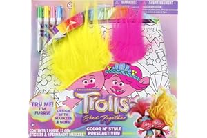 DREAMWORKS TROLLS Trolls Tara Toy Band Together Color N' Style Purse Activity - DIY Design, Color & Decorate Purse, Markers, Gems & Stickers, Arts & Crafts, Kid Age 3+