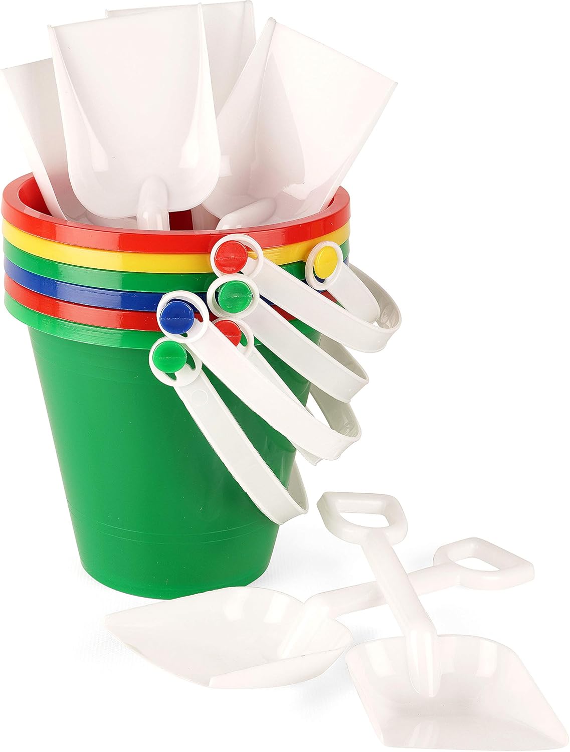 Neliblu Beach Sand Pails with Shovels Pool Party Toys 5.5" Bulk Party Set Play Sand