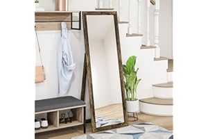 HOMCOM 58" x 20" Full Length Mirror with Frame, Floor Standing Mirror, Rectangular Full Body Mirror for Bedroom, Living Room,