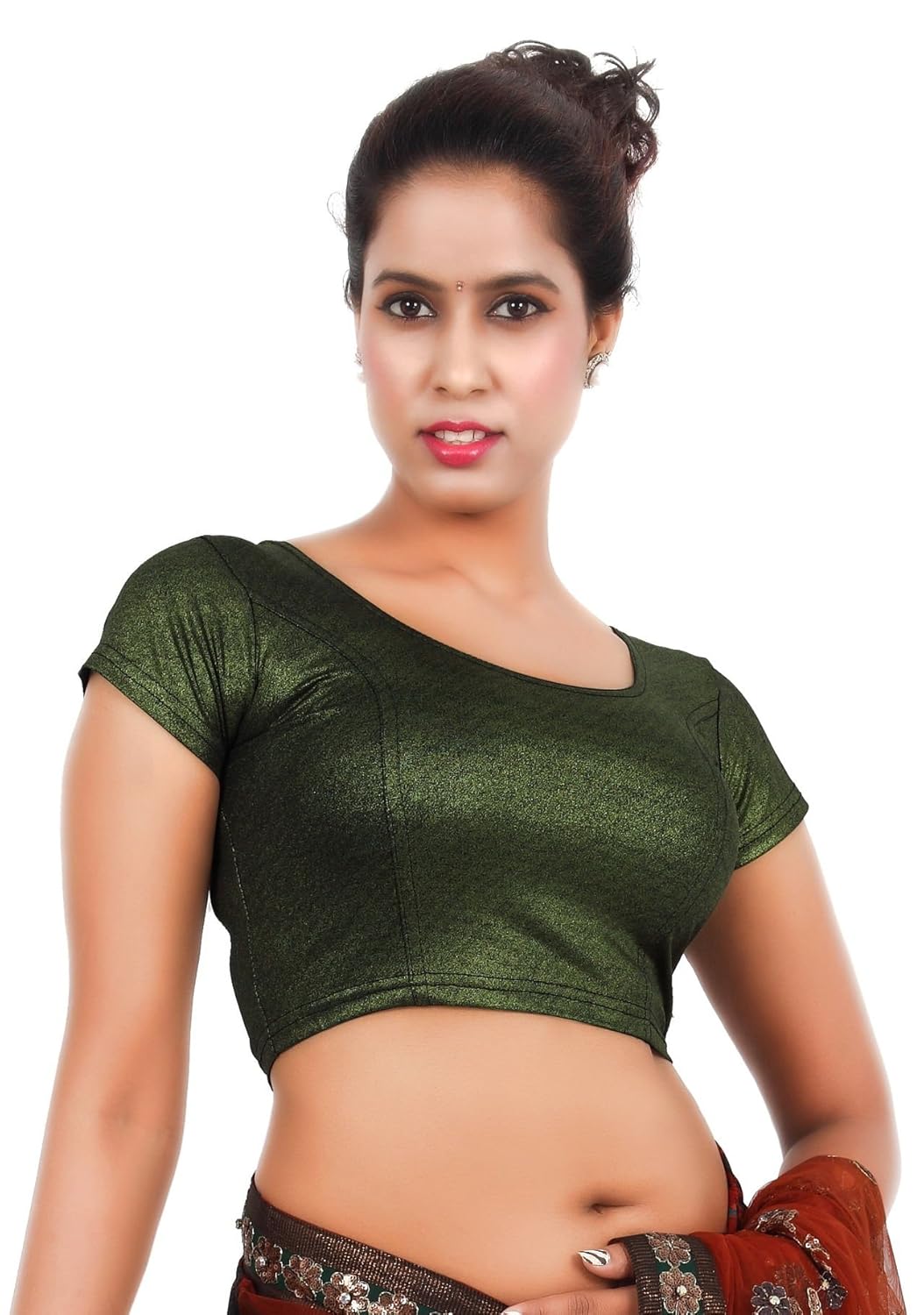 louis fashion cotton lycra fabric women blouse (2067-bl-green01)