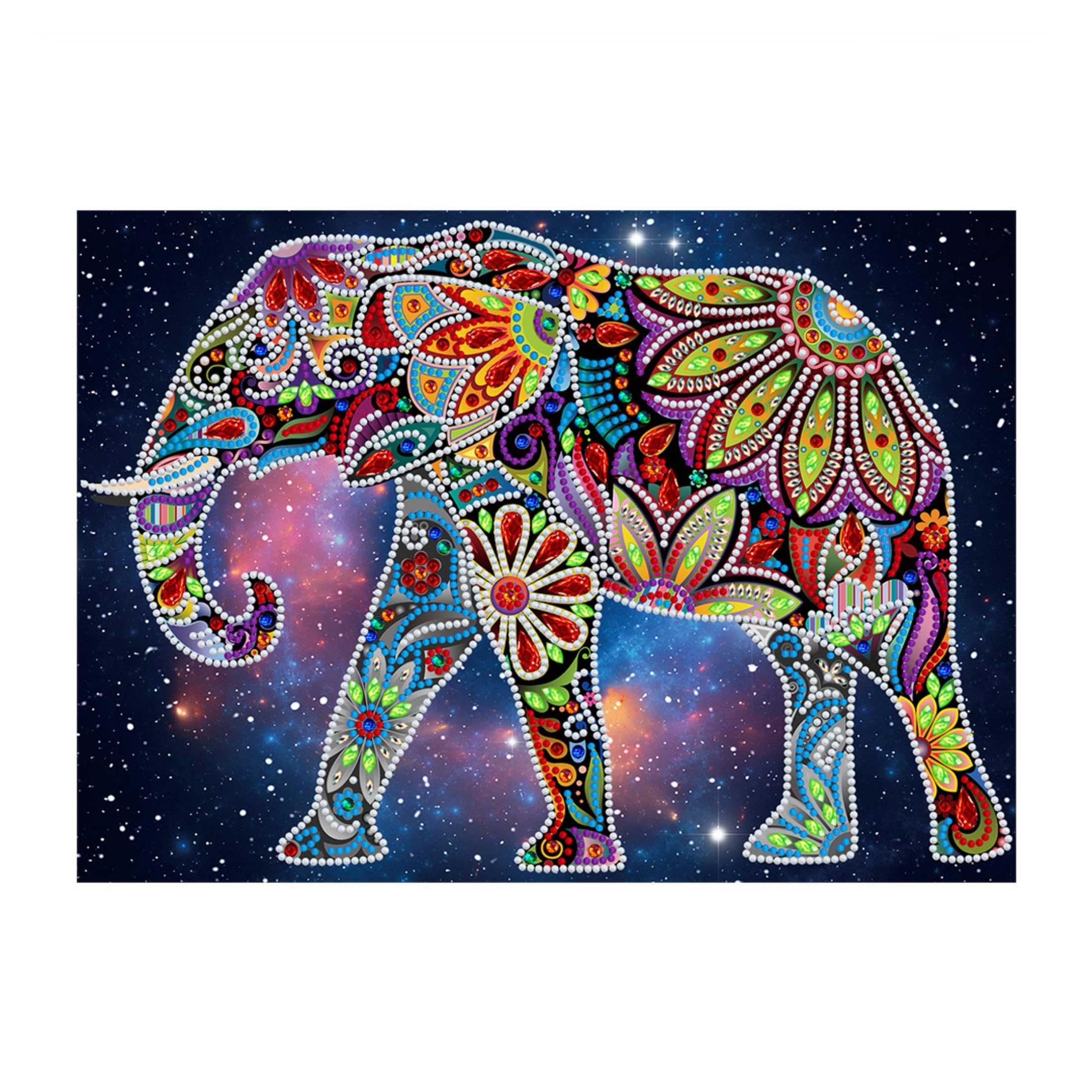 Songdao 5D Diamond Painting Kit, Luminous Diamond Art Easy Kits, Diamond Painting Glow in The Dark Partial Drill Diamond for Adults Kids (Elephant)