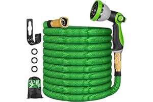 Garden Hose 75FT, Upgraded Expandable Water Hose with 10 Function Sprayer Nozzle Flexible Outdoor Yard Leak-Proof Water Pipe(
