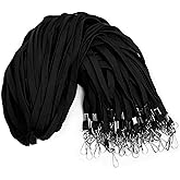 Corpafly 100-Pack Black Lanyards for ID Badges with Swivel J-Hooks - Versatile Neck Lanyard for Keys, Card Holders, Whistles, and More - Ideal for Offices, Teachers, Kids, and Cruise Ship Cards