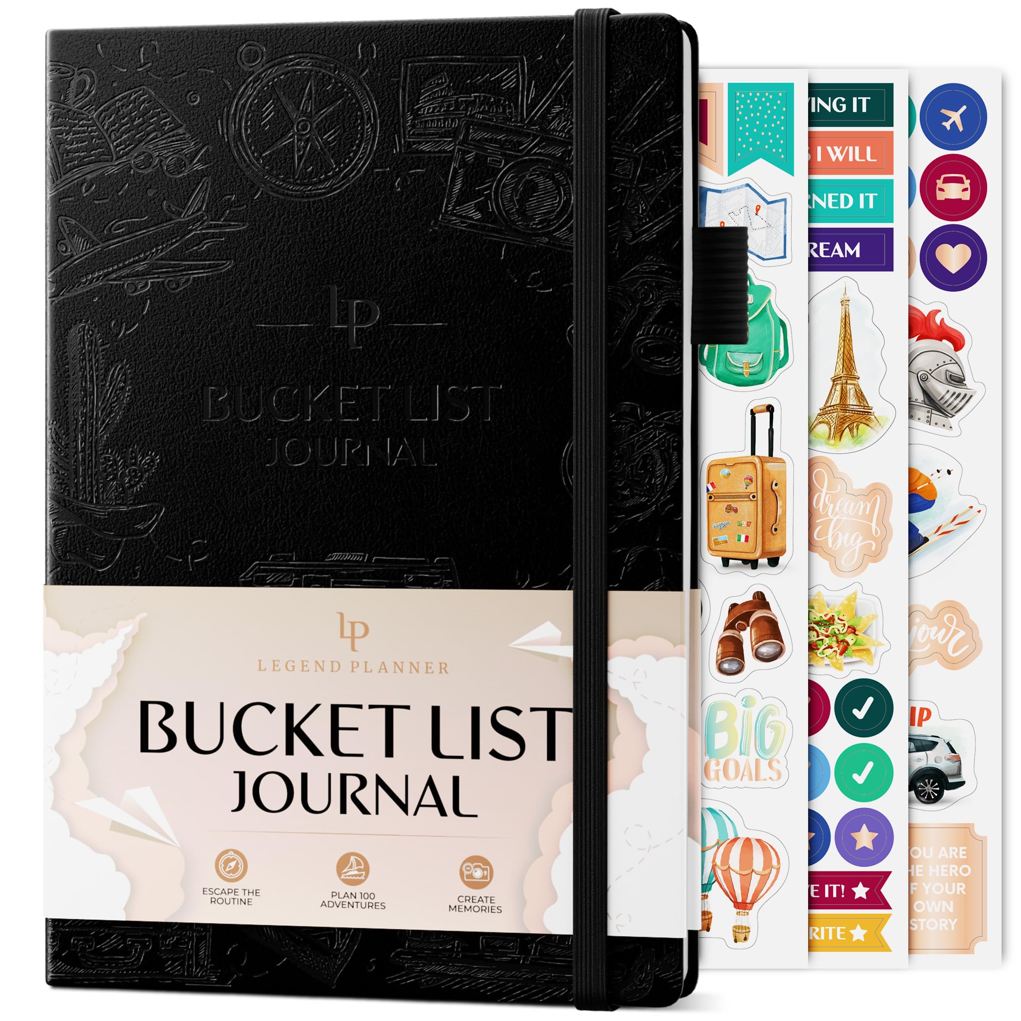 Legend Bucket List Journal – The Ultimate Notebook to Plan Adventures, Travels, Goals & Experiences – Bucketlist Book for Couples (Black)