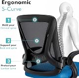 Blisswood Office Desk Chair Blue Black Mesh Chair 360° Tilt Lumbar Support view 6