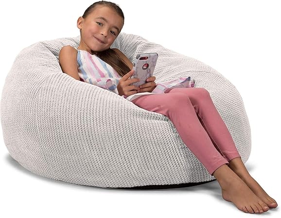 Lounge Pug Cloudsac 200 Kinderen Zitzak Met Vezel Latex Vlokvulling Pompom Creme Amazon Nl