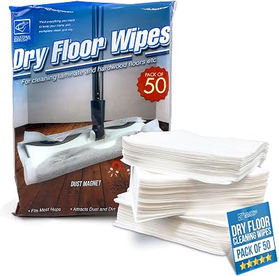 TDBS Pack of 50 Disposable Microfibre Electrostatic Floor Wipes 29x21cm