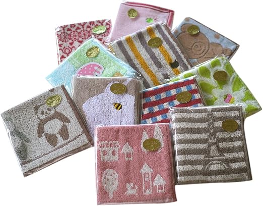 Amazon Com Towel Hagihara Cute Towel Handkerchief Kline 10 Pieces