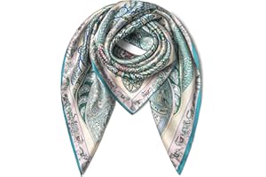 SHIROUYU 100% Pure Mulberry Silk Scarf 35" Large Square Lightweight Headscarf –Women’s Hair Wraps The shawl-With Gift Packed