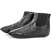Genuine Halal Leather Zipper Khuffain | Sunnah Khuff Socks for Mosque, Black, Shoe Size: US