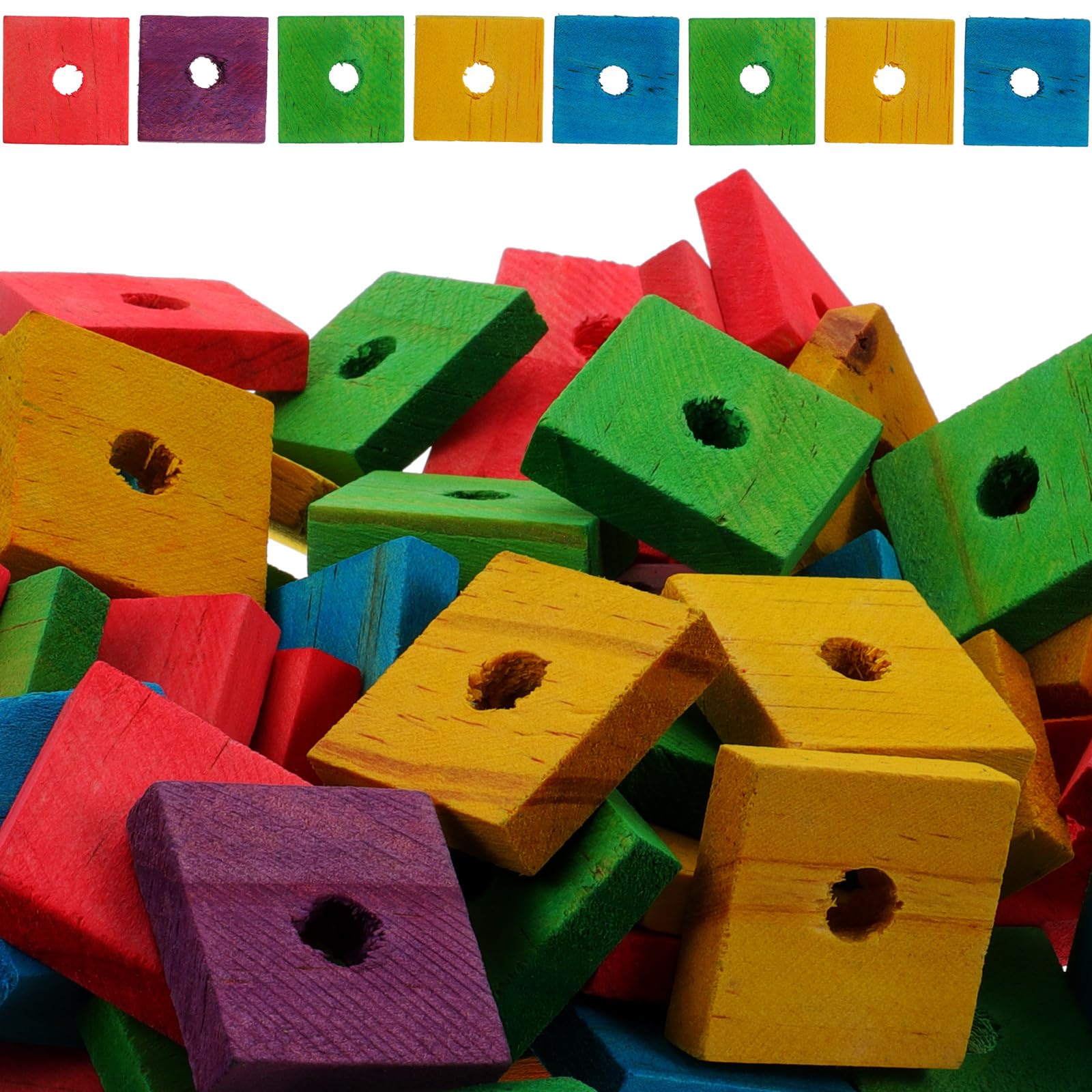 Didiseaon 100 Pcs DIY wood chips bird toys for conures Bird Bite Toy bird Cage Accessory Parrot Pendant Pet Toy Bird Parrot Chewing Toys bird toys for parrots Accessories wooden birdcage