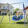 JYGOPLA Heavy Duty 500lbs Saucer Swing Set - Outdoor Metal Frame Playground Equipment for Backyard, Includes 45'' Tree Swing & Adjustable Steel Stand - Kids/Toddlers Age 3-12