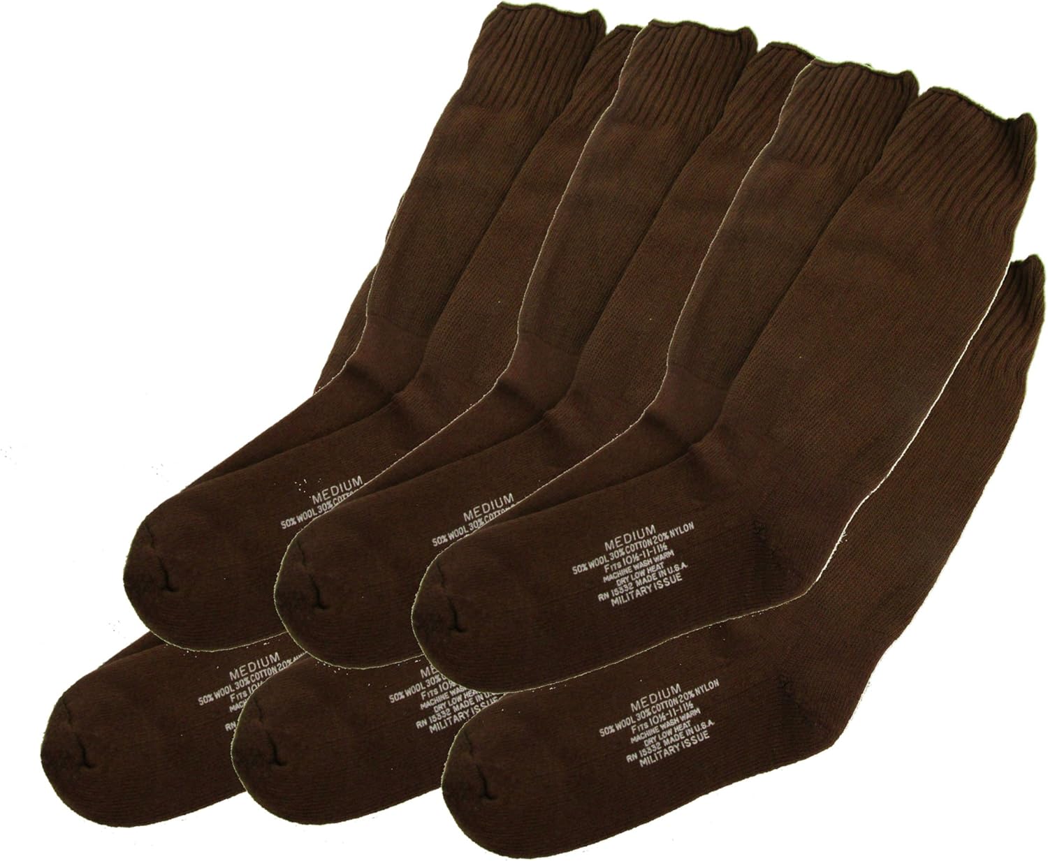 U.S. Military Issue Socks COYOTE BROWN LARGE 6 PACK