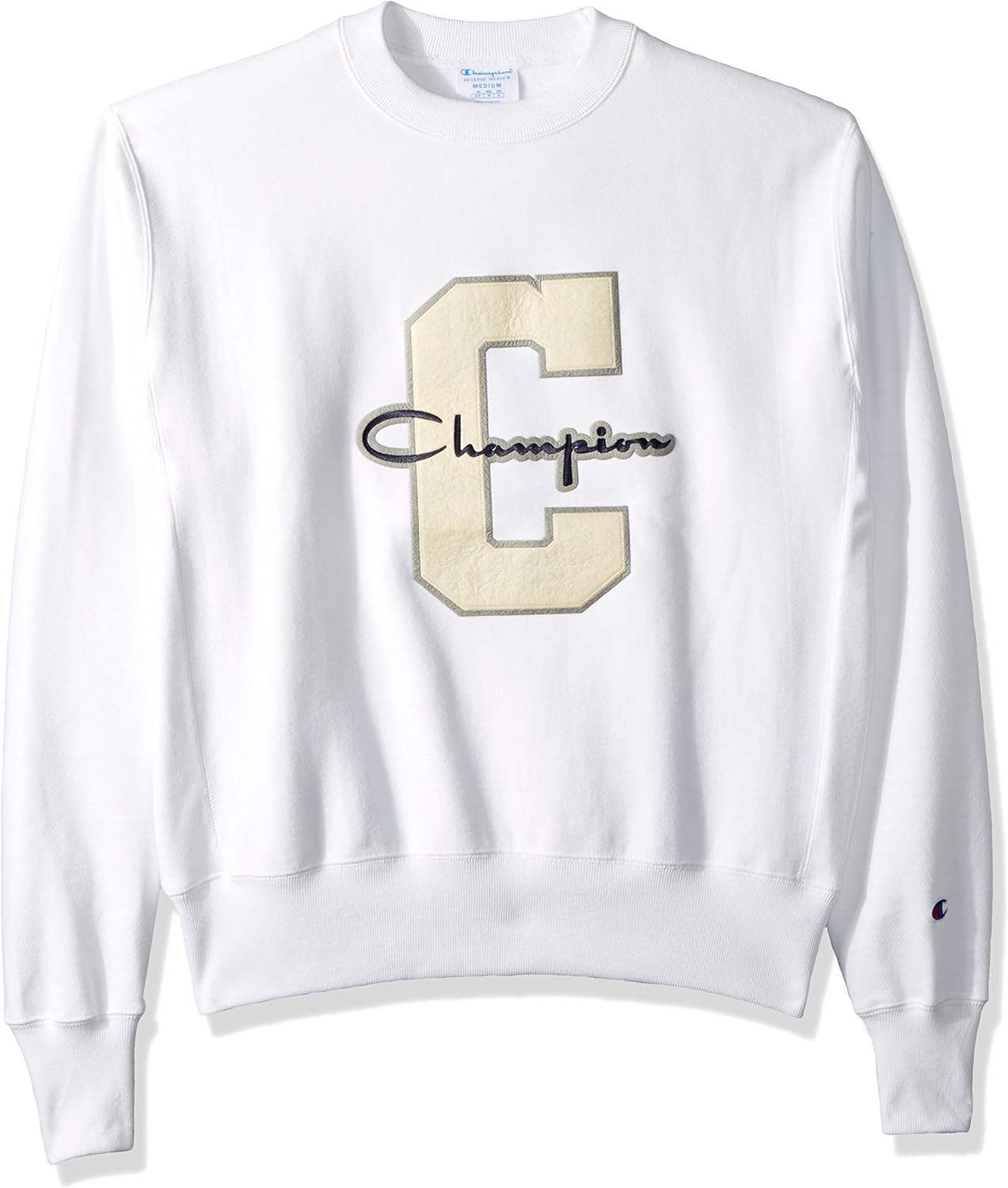 white champion script hoodie