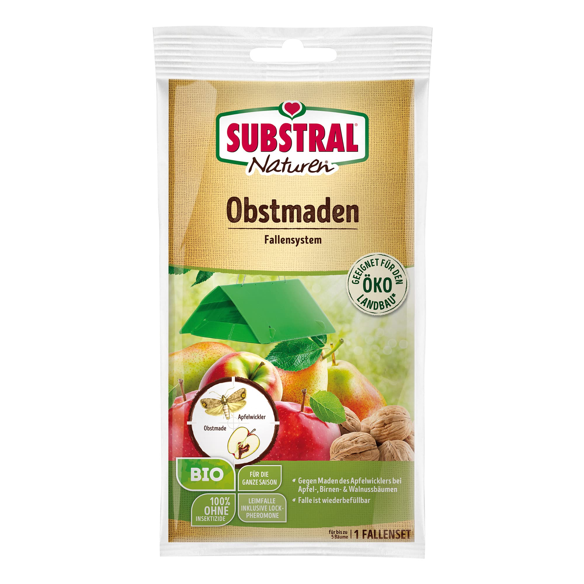 Naturen Substral Fruit Maggot Trap for Apple Moth on Apples, Pears and Walnuts (Obstmade), 1 Set