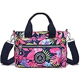 AOCINA Small Tote Bag With Zipper Mini Nylon Crossbody Bags for Women Work Everyday Multi Pocket Lightweight Satchel Purse