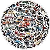 50 Pcs Vintage Classic Car Stickers Pack for Kids Tees Adults, Cartoon Classic Car Waterproof Stickers and Decals for Laptop Computer Luggage Hydroflasks Water Bottle Scrapbook Skateboard