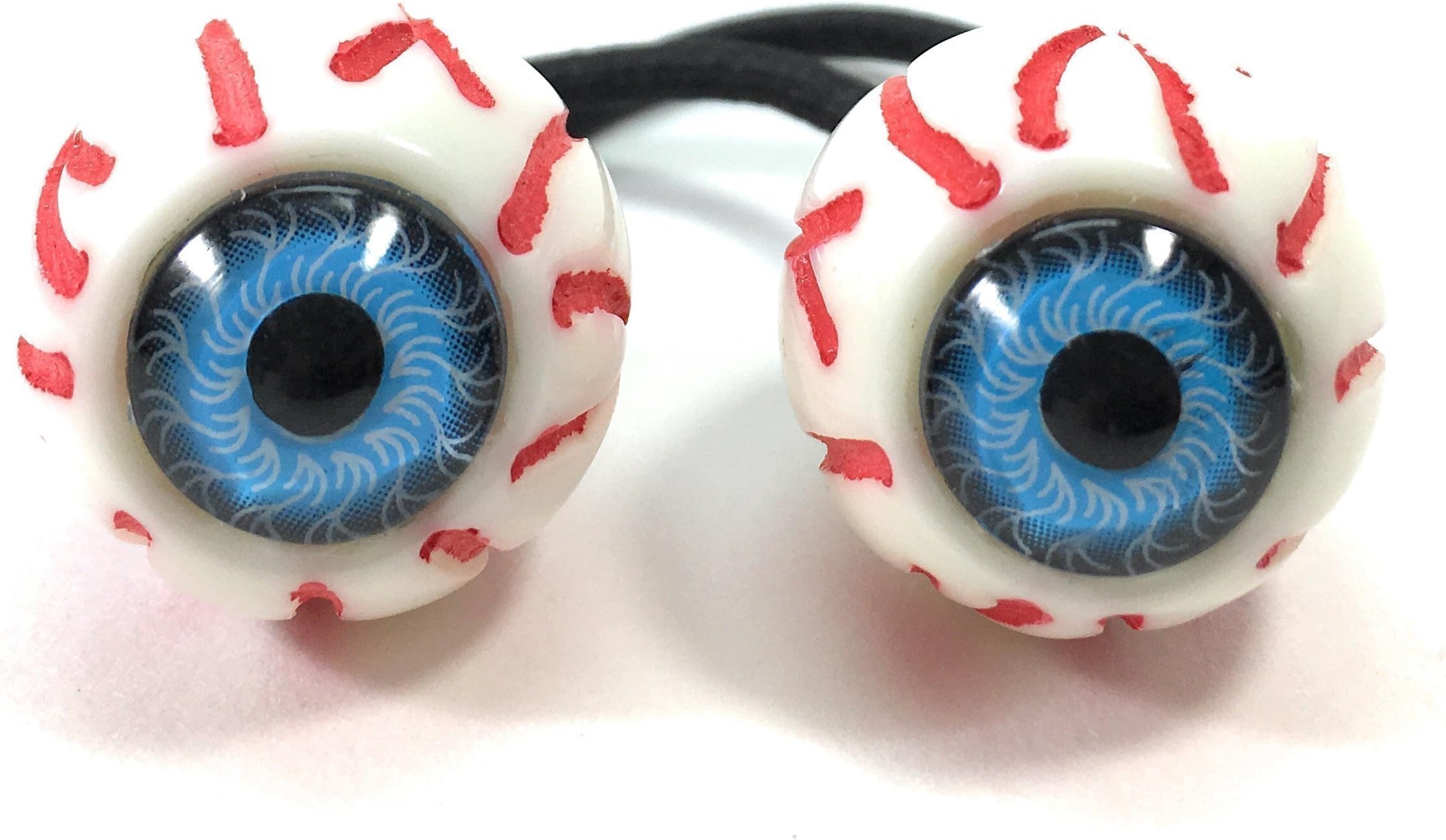 Eyeball Hair Tie - Cute Creepy Adorable Scary Japanese Fashion Pastel Goth Punk Costume Cosplay Accessory (1 pair, Blue)