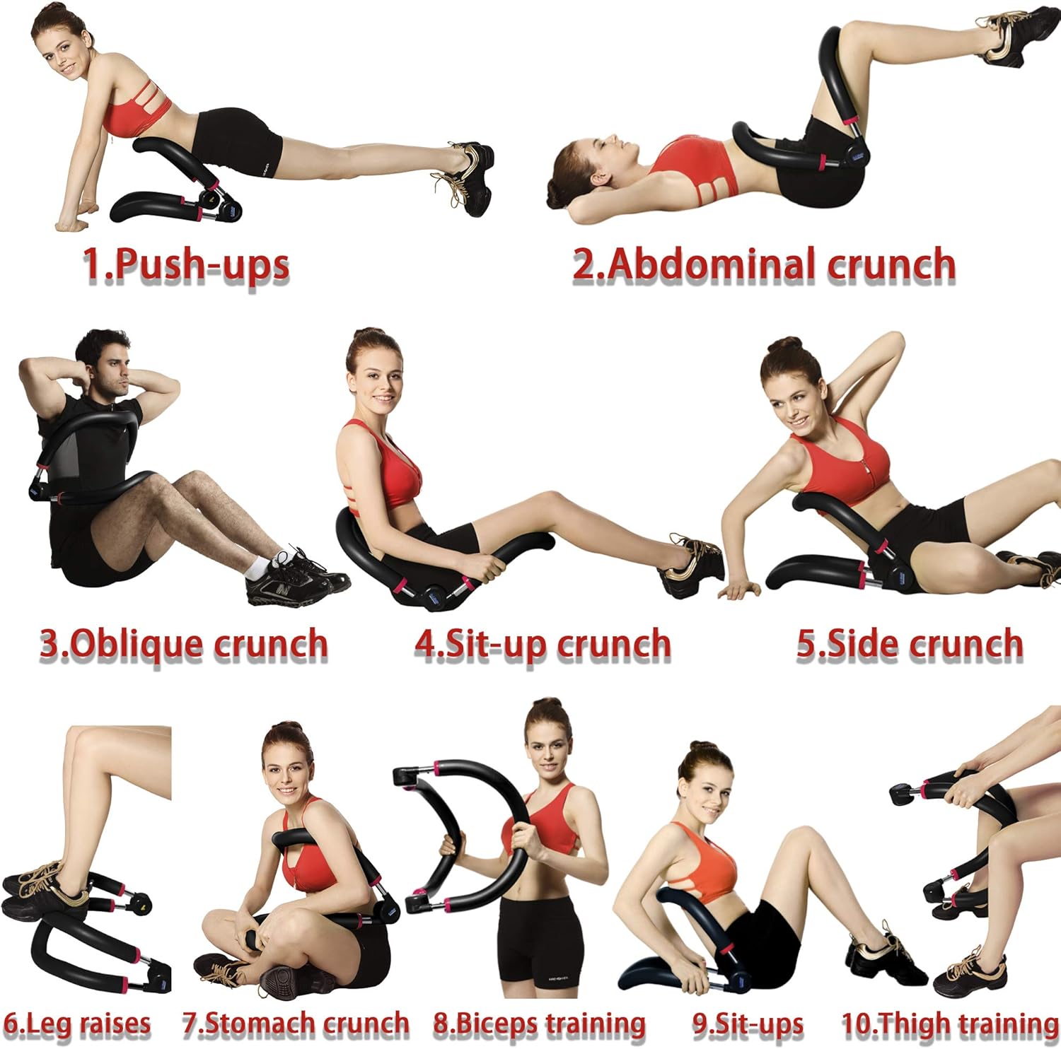 eHUPOO Abdominal &Core Strength Exercise Trainers,Abs Machine Abdominal Training Machine,All in One Core Strength Workout Fitness Equipment for Home Gym Workout Weight Loss.Black: Sports & Outdoors
