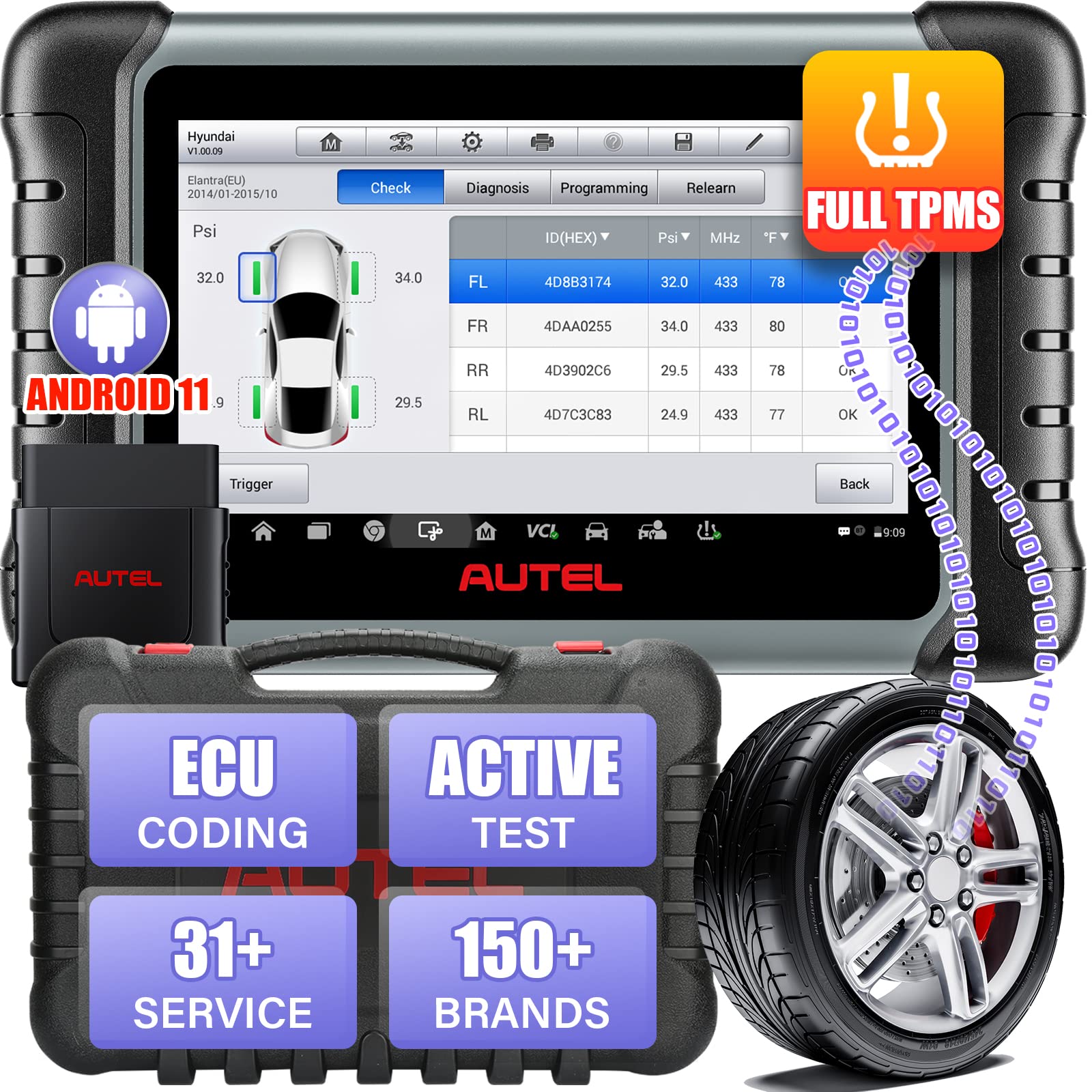 Autel MaxiPRO MP808S-TS Scanner, 2-Years Free Updates Bidirectional Tool with TPMS Relearn Rest Programming, ECU Coding, Active Test, 31 Service, Full System Diagnose, Same as MP808BT & MS906TS
