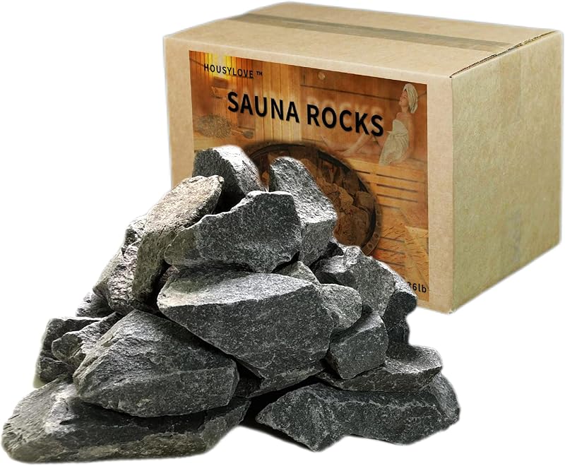 HOUSYLOVE Sauna Rocks, 36 lb Box of Natural Lava Stones for Sauna