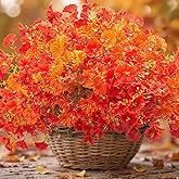 AITISOR 16 Bundles Artificial Fall Flowers No Fade Faux Autumn Plants, Fake Indoor Outdoor Greenery for Thanksgiving Table Centerpiece Christmas Wedding Party Home Garden Fireplace Décor