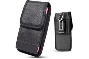 KT DEALS Universal Cell Phone Holster Pouch, Large Nylon Phone Case with Clip to Belt Loop Fit Most Smartphones for iPhone Samsung and More