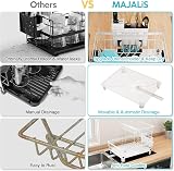 MAJALiS Dish Drying Rack 2-Tier with Drip Tray Utensil Holder White view 6