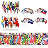 UGrandF 200 Pack World Country Flags on Sticks, Mini Handheld National Flags - Includes Most Countries, 8.2 x 5.5 Inches
