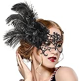 Zinniday Feather Masquerade Masks for Women - 2026 Lace Mask Shiny Rhinestone for Woman Couples Renaissance Carnival
