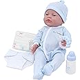 JC Toys 6 Piece Realistic Baby Doll Gift Set Classic La Newborn Nursery | 17" Life-Like Doll w/Accessories | Blue | Ages 2+| Made in Spain
