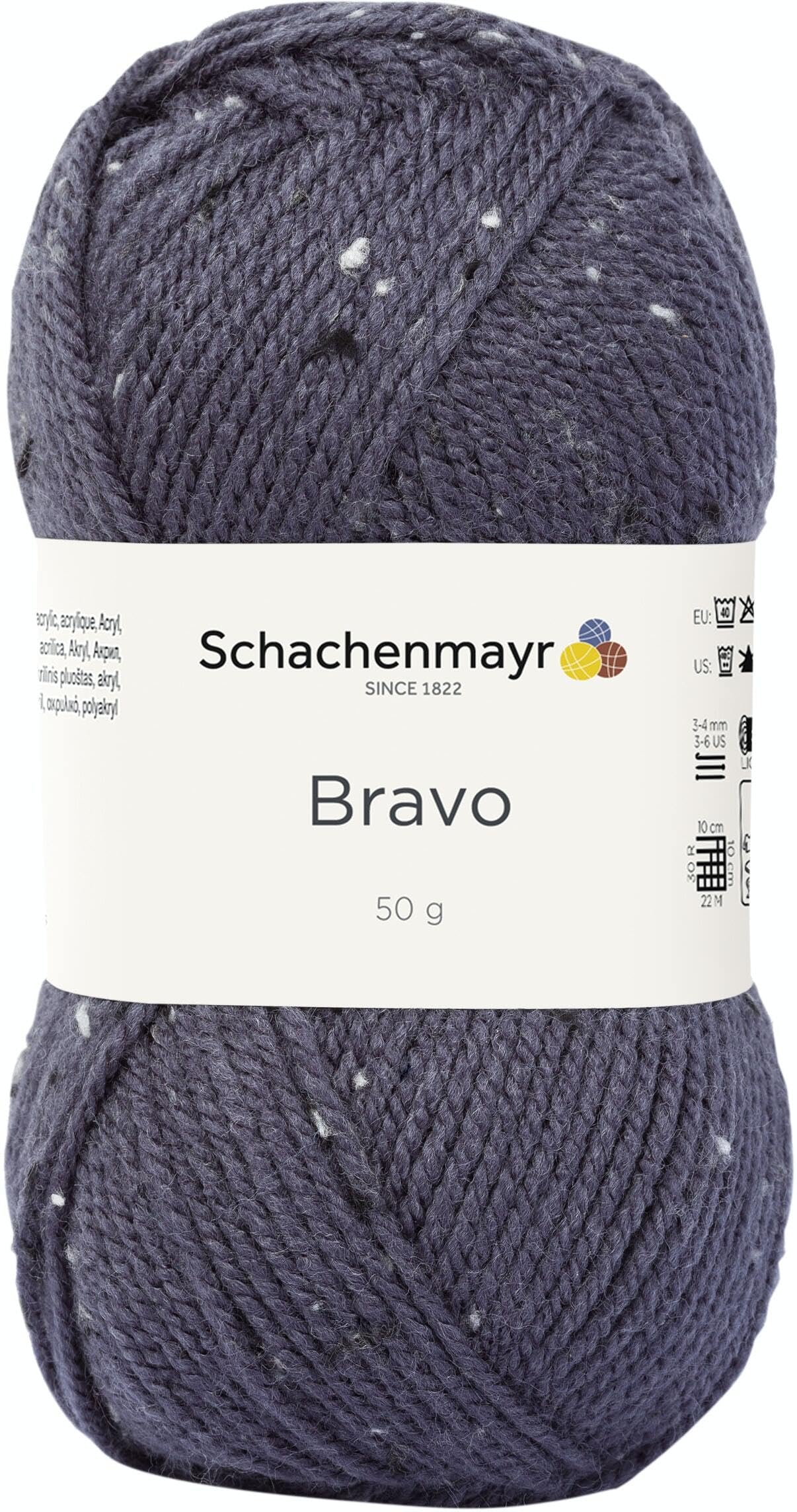 Schachenmayr Bravo 9801211, hand knitting yarn, crochet thread, wool, Graublau Tweed, 38 x 30.5 x 12.5 cm