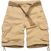 AKCARGO Men's Cargo Shorts Relaxed Fit Camo Casual Shorts Cotton Work Shorts with Drawstring Multi Pockets No Belt