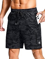 Men's Workout Shorts with Zipper Pockets 7 Inch