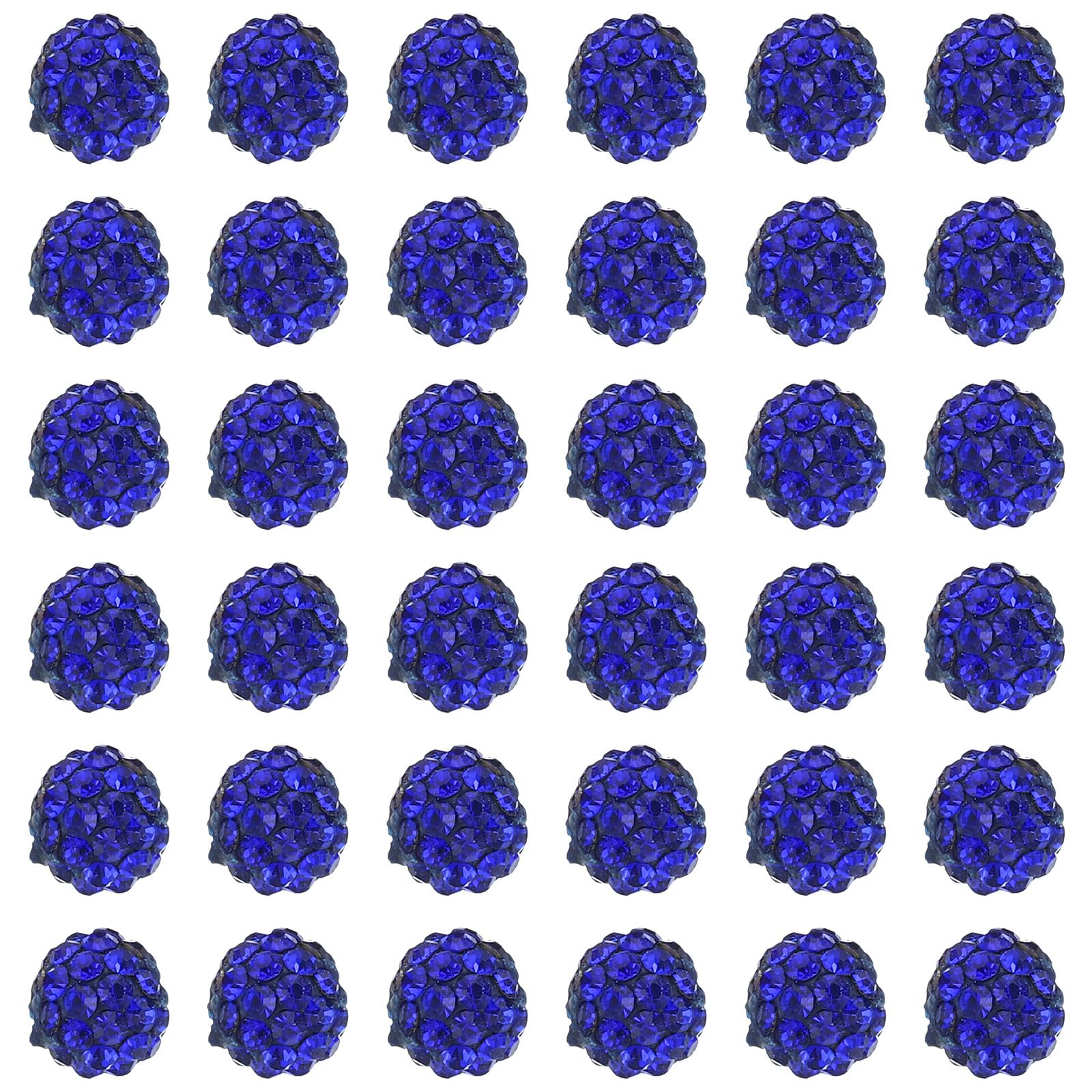 PATIKIL 8mm Rhinestone Clay Beads for Jewelry Making, 50 Pack Round Ball Polymer Clay Crystal Charm Beads for Craft Decor Necklace Chain Bracelets DIY, Dark Blue