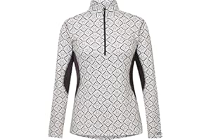 Kerrits Women's On Course Quarter Zip Fleece Equestrian Tech Top – Long Sleeve, Light Stretch Winter Shirt, Horse Print