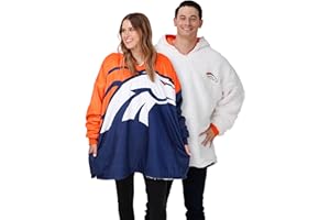 foco NFL Team Logo Reversible Oversized Sherpa Hoodie Sweatshirt Hoodeez