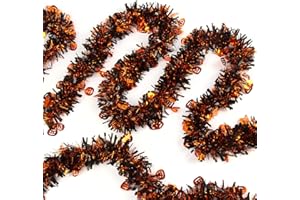 LOMIMOS 32.8 Ft Halloween Tinsel Garland,Pumpkin Glittering Twist Metallic Hanging Garland Decoration for Party Supplies