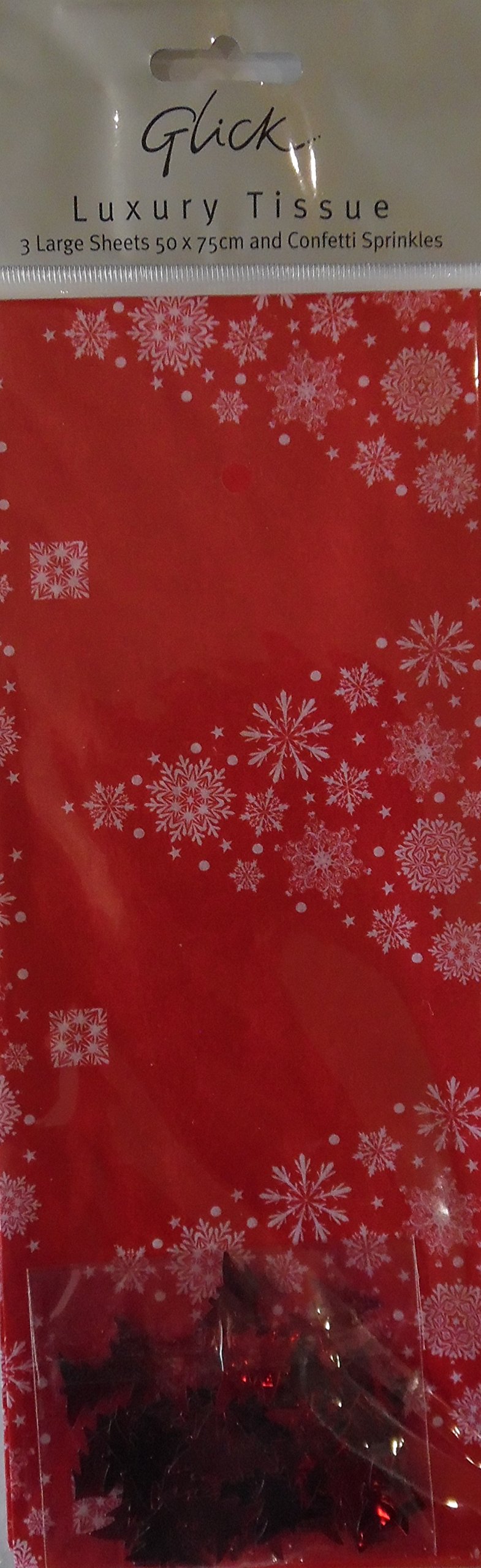 Red Trees White Trees on red Christmas Printed Patterned Tissue Wrapping Paper by Glick 4 Sheets 50 x 75cm