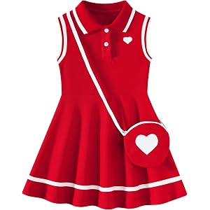 Move Dance Toddler Girls Sporty Dress with Bag for Kids 2-7T