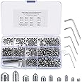 400 Pcs Set Screw Assortment Kit, Hex Allen Head Socket Cup Point Screws Set, Metric M3/M4/M5/M6/M8 Internal Hex Drive Grub Set Screws for Door Handles, Bathroom Fixture, with Hex Wrenches