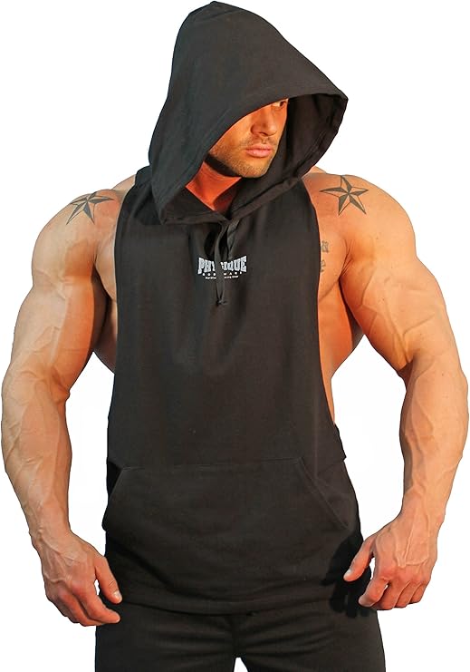 Physique Bodyware Men's Stringer Tank Hoodie. Made In