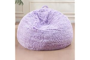 WSOFRLAC Bean Bag Cover for Stuffed Animals Machine Washable, Gaming Bean Bag Chairs for Adults Teens Girls, Lovely Cute Bean Bag Storage Stuffed Animal