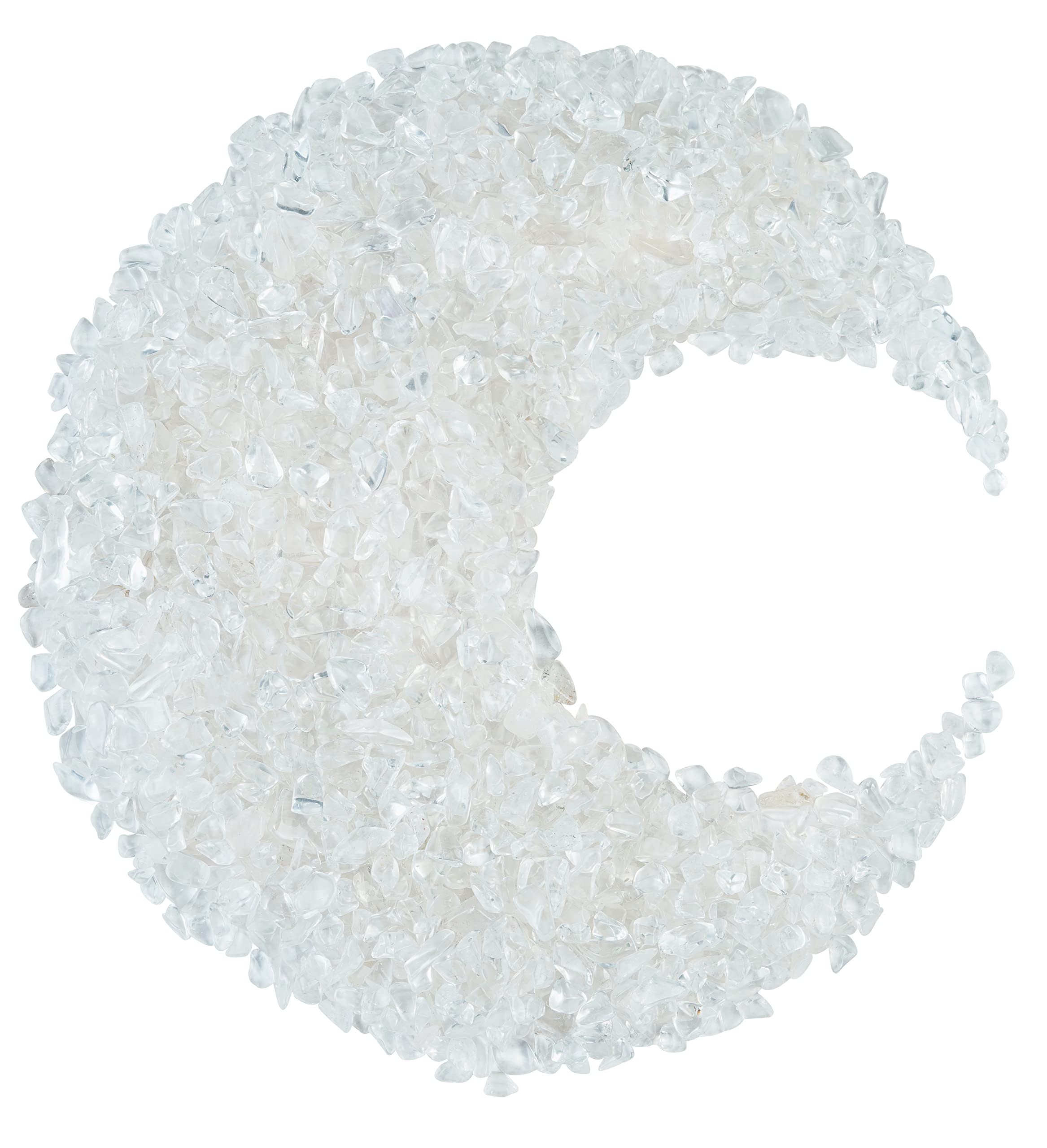 Crocon® 1/2 LB Crushed Clear Quartz Chips Bulk Stone 1100+ Carats Quartz Pieces Irregular Shape Gemstone Tumbling Cabbing Gem Mining Chakra Balancing Reiki and Crystal Healing Home Office D?cor