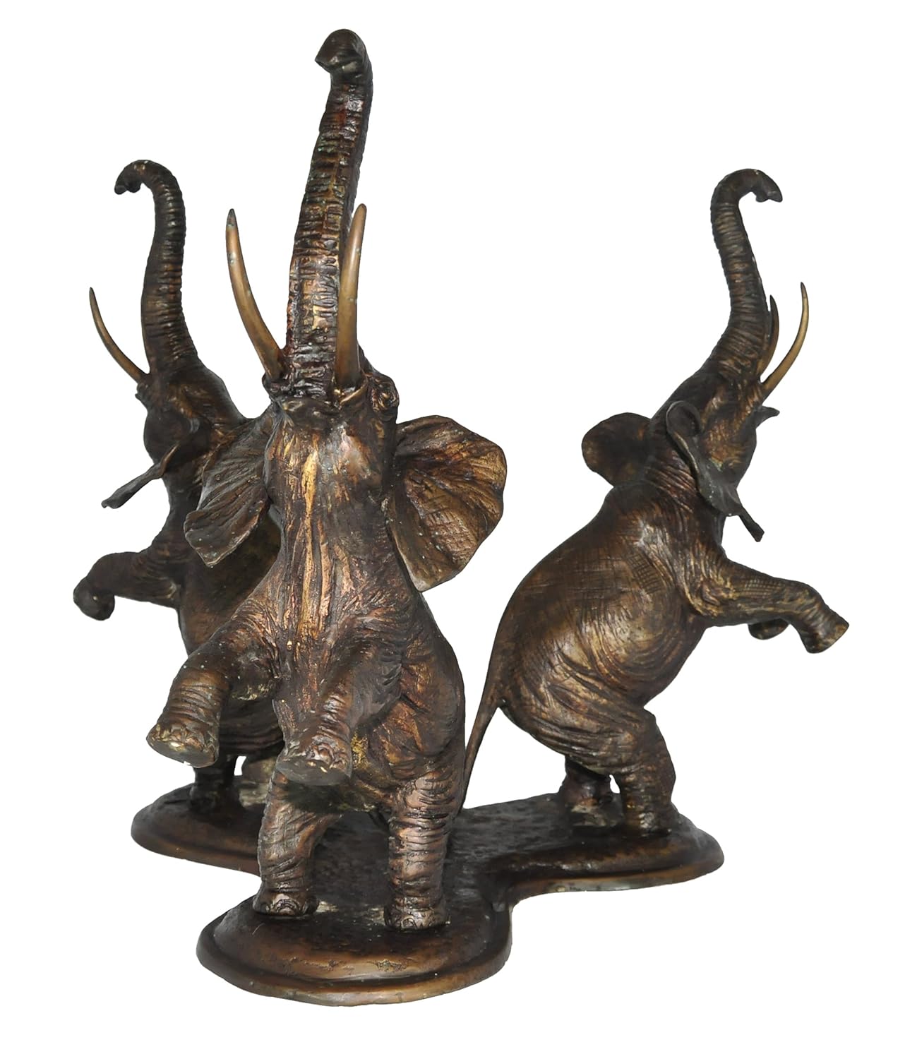 3 Elephant Bronze Sculpture Coffee Table Bases (In Lost Wax