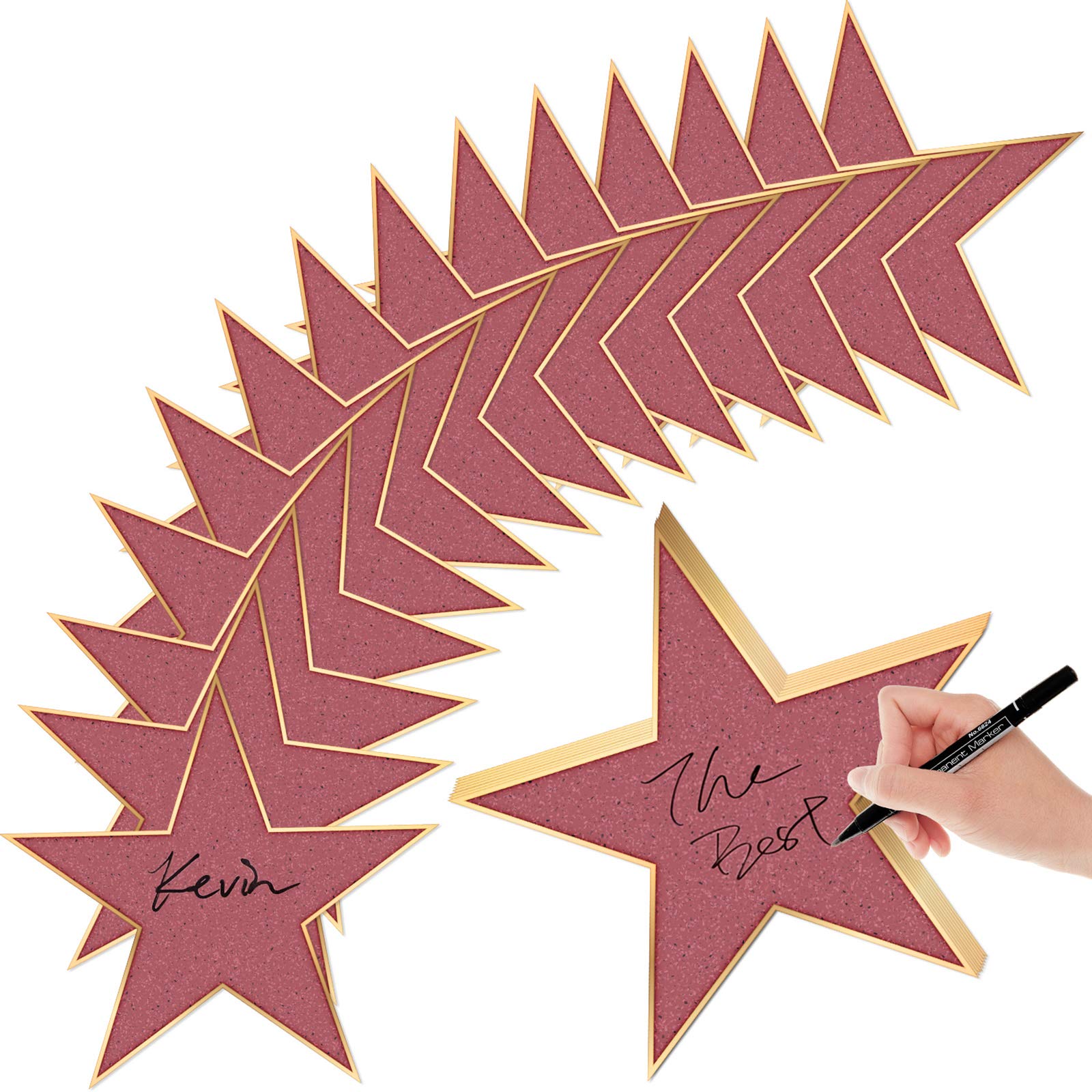 Photo 1 of 24 Pieces Movie Star Cutouts Star Cardboard Movie Night Star Paper Card for Party Decoration(11 Inch)