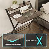GreenForest Foldable Desk No Assembly Required Small Desk with Monitor Shelf view 8